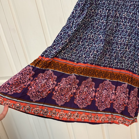 Strappy bohemian print summer dress, size M - Picture 3 of 5